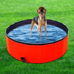 Foldable Dog Swimming Pool, Pet Dog Cat Bathing Tub Indoor Outdoor Puppy Pool,PVC non-slip with Reinforced Oxford Walls Bathing Tub Durable Dogs