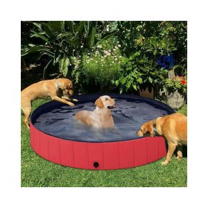 Foldable Pet Dog Paddling Pool Garden Pupppy Swimming Bathing Tub, 120cm