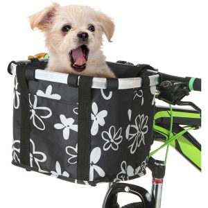 Folding Bike Basket Small Pet Cat Dog Carrier Bag Detachable Bicycle Handlebar Front Basket Cycling Front Bag Handbag,model: 2