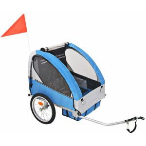 Kids' Bicycle Trailer Grey and Blue 30 kg - Blue