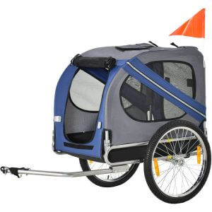 PawHut Pet Bicycle Trailer Dog Cat Bike Carrier Outdoor Water Resistant Blue