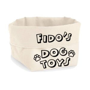 Personalised Dog Toys Organiser, Any Name Added, Storage Box, Canvas Basket For Dog's Toys, Perfect Gift
