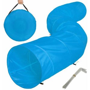 Play tunnel with transport bag - cat tunnel, dog tunnel, dog agility tunnel - blue
