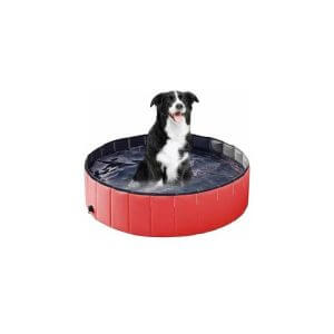 Soekavia - Dog pool with drain valve, foldable dog pool Cat pool Paddling pool Dog pool Dog bath PVC non-slip, wear-resistant, for children The dog