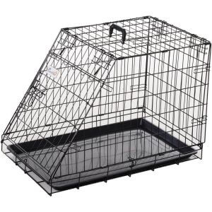 Trapeze Metal Collapsible Dog Cage w/ Handle Removable Tray 55x48cm - Pawhut