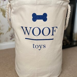 Woof Storage Trug - Personalised Toy Bag Knitting Dog Laundry Basket