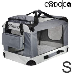 Cadoca - Pet Carrier Fabric Dog Cat Rabbit Transport Bag Cage Folding Puppy Crate s - Grau (de)