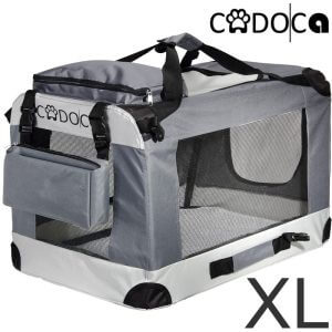 Cadoca - Pet Carrier Fabric Dog Cat Rabbit Transport Bag Cage Folding Puppy Crate xl - Grau (de)
