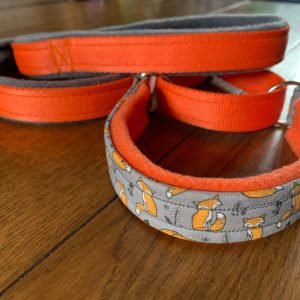 Fantastic Foxes All in One Slip Lead. Fleece Lined Slip Collar With Lead. Custom Order