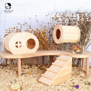 Hamster Hammock Hideout Wooden House Supplies Palyhouse Hametsr Toys Cage Decor Hanging Toy