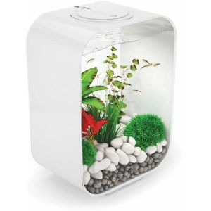 Life 15L White Aquarium Fish Tank with Multi Colour led Lighting and Heater Pack - Biorb