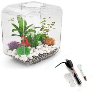Life 30L Clear Aquarium Fish Tank with Multi Colour led Lighting and Heater Pack - Biorb