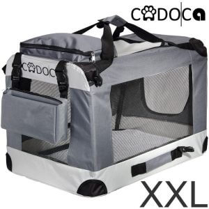 Pet Carrier Fabric Dog Cat Rabbit Transport Bag Cage Folding Puppy Crate xxl - Grau (de) - Cadoca
