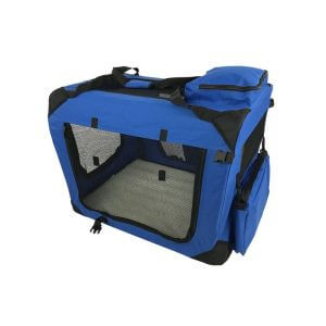 Raygar - Medium Pet Carrier Folding Soft Crate - Blue