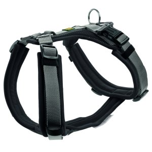 HUNTER Maldon Dog Harness - Black/Grey - 60-91cm Chest Measurement, 25mm Width