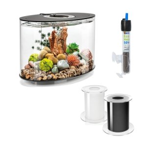 Loop 15L Black Aquarium With mcr Led Lighting and Heater Pack and 105 Stand - Biorb