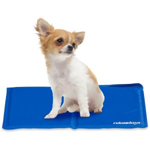 Relaxdays Cooling Mat Dog, 40 x 30 cm, Self-Cooling, Gel, Wipeable, Cooling Pad for Pets, Blue
